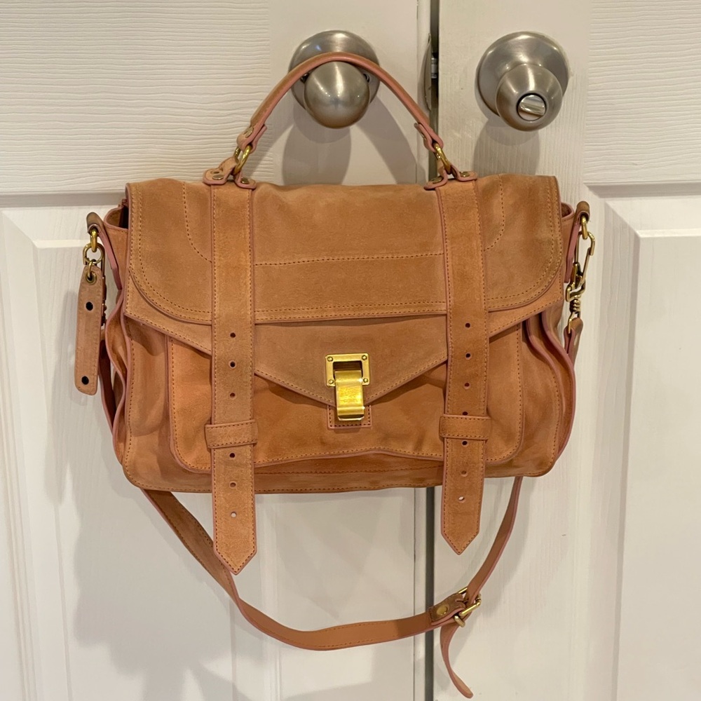 Proenza Schouler PS1 medium bag suede pale pink